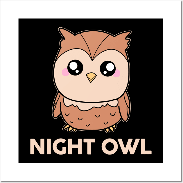 Cute Night Owl Wall Art by Imutobi